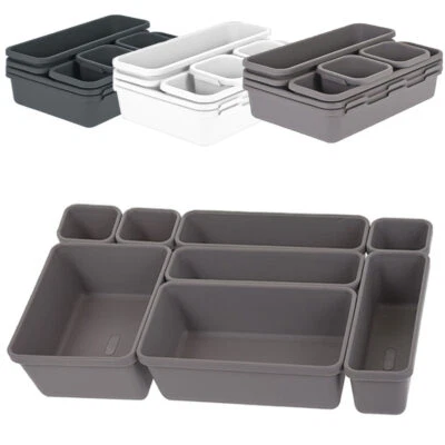 8er Set Schubladen Organizer Box Fach Einteiler Küche Kosmetik Kunststoff Büro - Bild 1 von 4