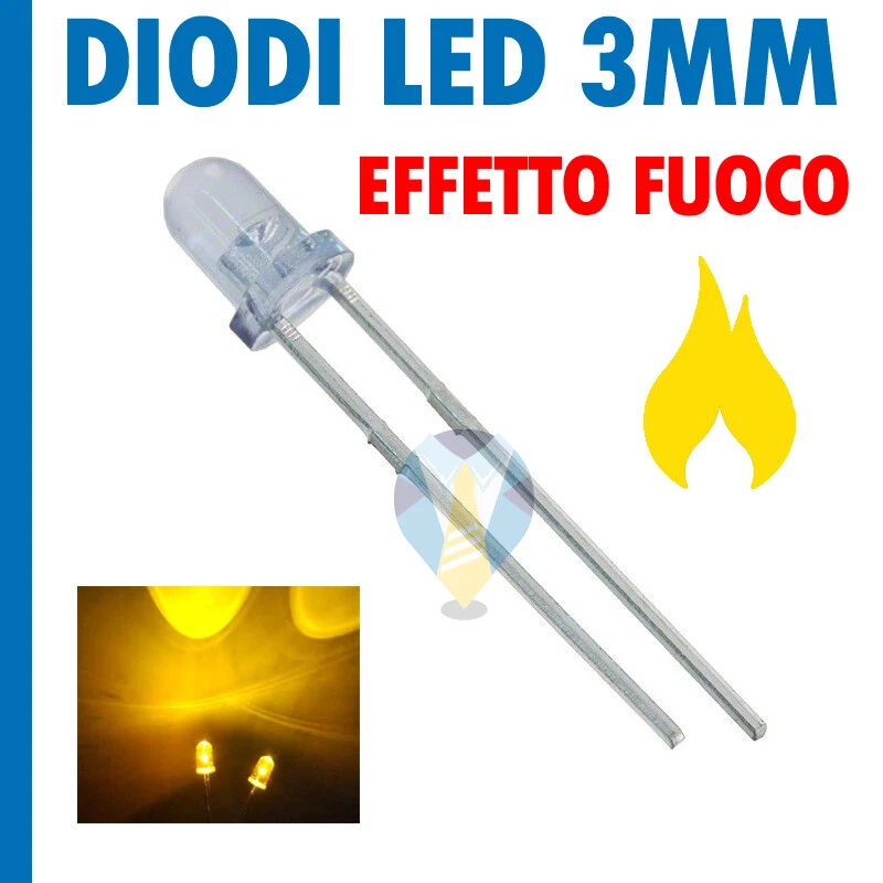 10 pezzi diodi diodo led tremolante diametro 3mm lampeggiante giallo modellismo - Immagine 1 di 1