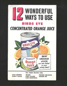 Vintage Sammlerstück 1952 VOGELAUGE Konzentrierter Orangensaft Rezeptheft - Bild 1 von 4