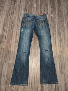Vintage AJeans USA Brand Western Womens Jeans Bootcut Size 5 W28X30 Embroidered - Picture 1 of 18
