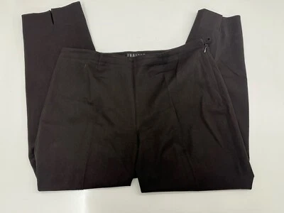 Pantalones de vestir Thalian para mujer talla 14 pequeños pantalones marrones abertura al tobillo Foto 1 de 4
