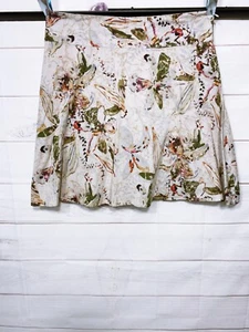 Coldwater Creek Womens Skirt Size XL Floral Side Zip 100% Cotton - Picture 1 of 10