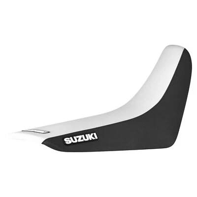 Cubierta de asiento con pinza para Suzuki DR 650 2001-2024 NEGRO/BLANCO estándar #244 logotipo Foto 1 de 4