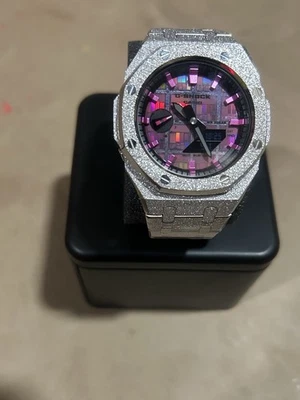 Custom G-Shock GA-2100 Stainless Steel Silver Stardust Mod  - Image 1 of 4