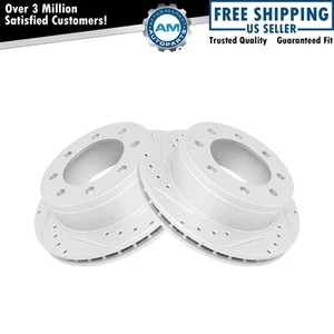 Brake Rotor Performance Drilled Slotted Rear Pair Set for Chevy GMC New - Picture 1 of 5