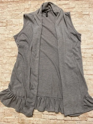 Jason Maxwell Gris Chaleco Abierto Túnica Con Volantes Parte Inferior XL Foto 1 de 4
