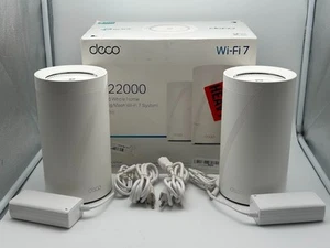 TP-Link Deco BE85 BE22000 Tri-Band Mesh Wi-Fi 7 System - White - Picture 1 of 5