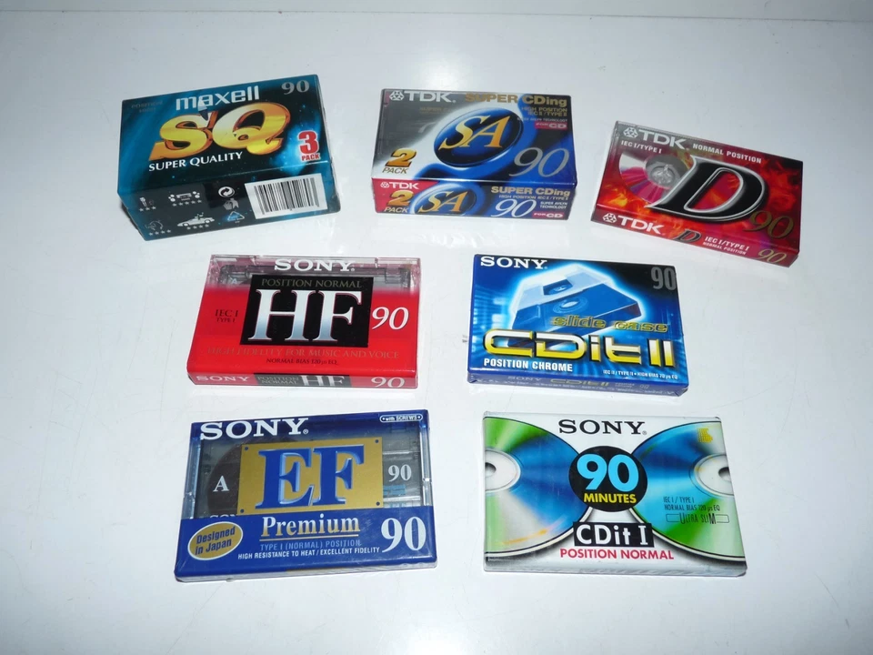 lot 10 cassette audio k7 vierge 90min / neuve sous blister / sony maxell tdk - Photo 1/4