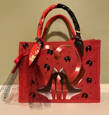 Bolsa tote de lona divertida com alças embrulhadas em tecido e detalhe de imagem em vinil 🎨👜 - Imagem 1 de 4