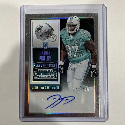 2015 Panini Contenders #200 Jordan Phillips Rookie Auto Card Dolphins Bills /199 - Image 1 of 3
