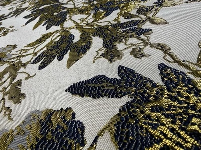 🌸 Premium Metallic Jacquard Brocade Fabric–Gold Floral Dressmaking & Upholstery - Image 1 of 4
