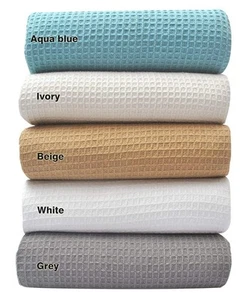 White Waffle Blanket – 100% Cotton Blankets Queen Size – Breathable and Soft ... - Picture 1 of 9