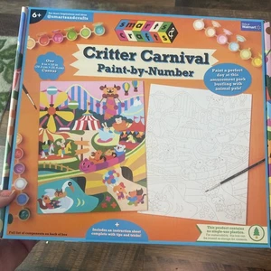 Smarts & Crafts Critter Carnival Paint By Number Art & Craft Kit New - Picture 1 of 14