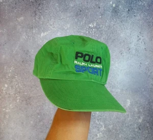 Vintage 90s 2 tone Polo Sport hat Ralph Lauren RARE Green & blue Cap strap - Picture 1 of 8