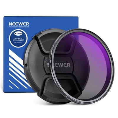 NEEWER NW SERIES AD 67mm Variable ND2-32 Filter (1-5 Stops) w/Lens Cap - Image 1 of 4