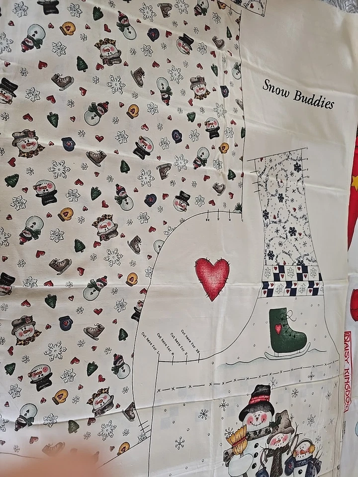 Chaleco de tela de algodón Marcus Bros. Dianna Marcum Snow Buddies corte y costura de panel Foto 1 de 4