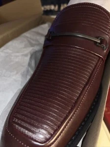 NEW Unlisted by Kenneth Cole Mens Brown Moc Toe Horse Bit Voyage Loafers Size 9 - Picture 1 of 11