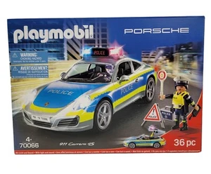 Playmobil Porsche 911 Carrera 4S Auto della polizia 36 pezzi set costruzione 70066 NUOVO - Foto 1 di 7