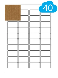 40 etiquetas de papel rectangular kraft marrón por pegatinas de impresora de inyección de tinta láser de hoja A4 - Imagen 1 de 2
