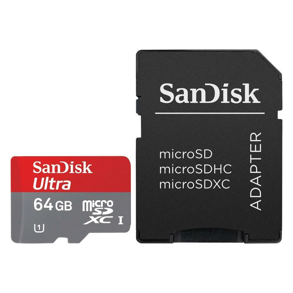 SanDisk microSDXC Ultra 64GB UHS-I Memory Card + SD Adapter - Bild 1 von 1