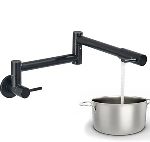 Pot Filler Folding Kitchen Faucet Double Joint Swing Arm Sink Faucet Wall Mount - Picture 1 of 9