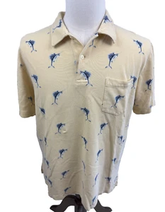 Polo Ralph Lauren Amarillo Marlín Estampado Completo Para Hombres DE COLECCIÓN Polo Grande - Imagen 1 de 5