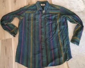VTG Authentic Western Youngbloods Pearl Snap Button Front Stripes Shirt Sz XL - Picture 1 of 7