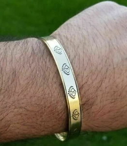 Brazalete de latón grabado kara khanda liso khalsa singhkara sikh kaur kada regalo i5 - Imagen 1 de 10