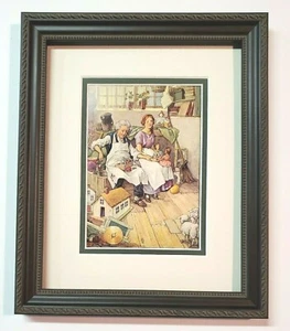 Litografía vintage original con ilustración de carga C M enmarañada y enmarcada - Imagen 1 de 7