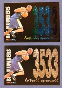 1994-95 Hoops Big Numbers #BN6 & Rainbow 6 parallel Latrell Sprewell lot 2x - Bild 1 von 2