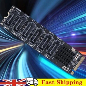 M.2 MKEY PCI-E Expansion Card SATA3.0 Adapter Converter (NVME to 6-port SATA) - Afbeelding 1 van 7