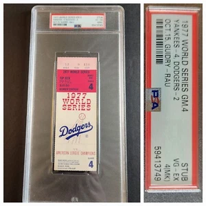 1977 MLB Serie Mundial Juego 4 Boleto Stub Yankees Dodgers PSA - Imagen 1 de 5