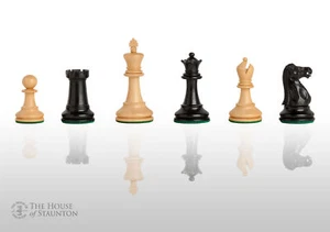 Reproduction of The Circa 1925 Chess Pieces - 3.0" King - Ebonized Boxwood - Picture 1 of 11