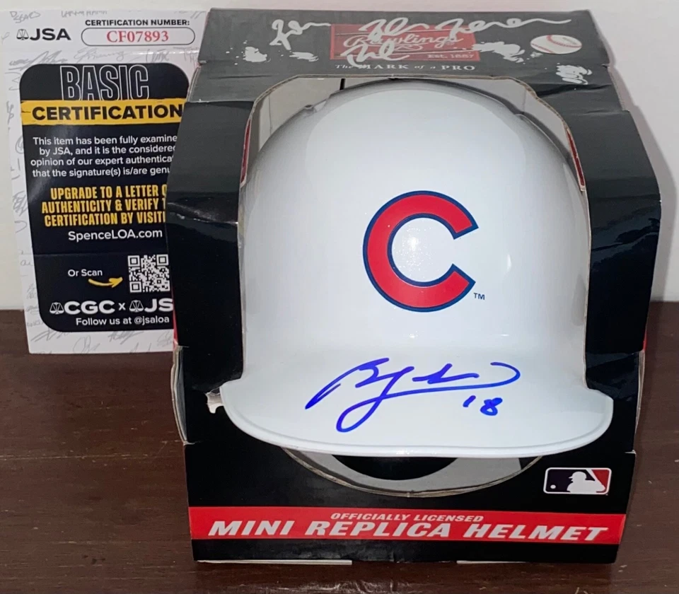 Ben Zobrist Signed Autographed Rawlings Chicago Cubs Mini Helmet JSA - Image 1 of 1