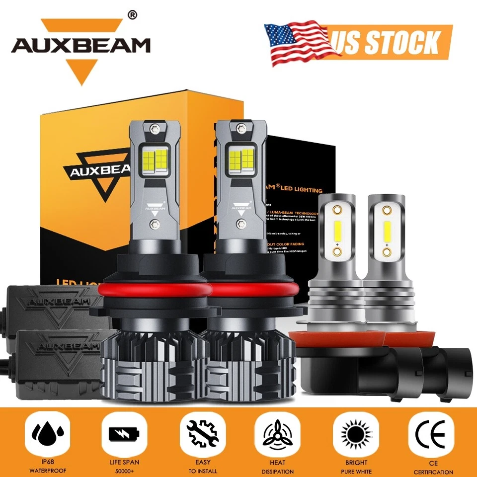Farol de LED alto baixo feixe de neblina 4x para Suzuki SX4 2007-2013 AUXBEAM Canbus - Imagem 1 de 4