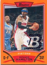 2008-09 Bowman - RICHARD HAMILTON - Orange Game Jersey - DETROIT PISTONS #d 4/25
