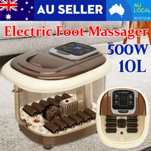 Electric Foot Spa Bath Massager Shiatsu Roller Heat Soak Home Bubble Bath Tub - Picture 1 of 12