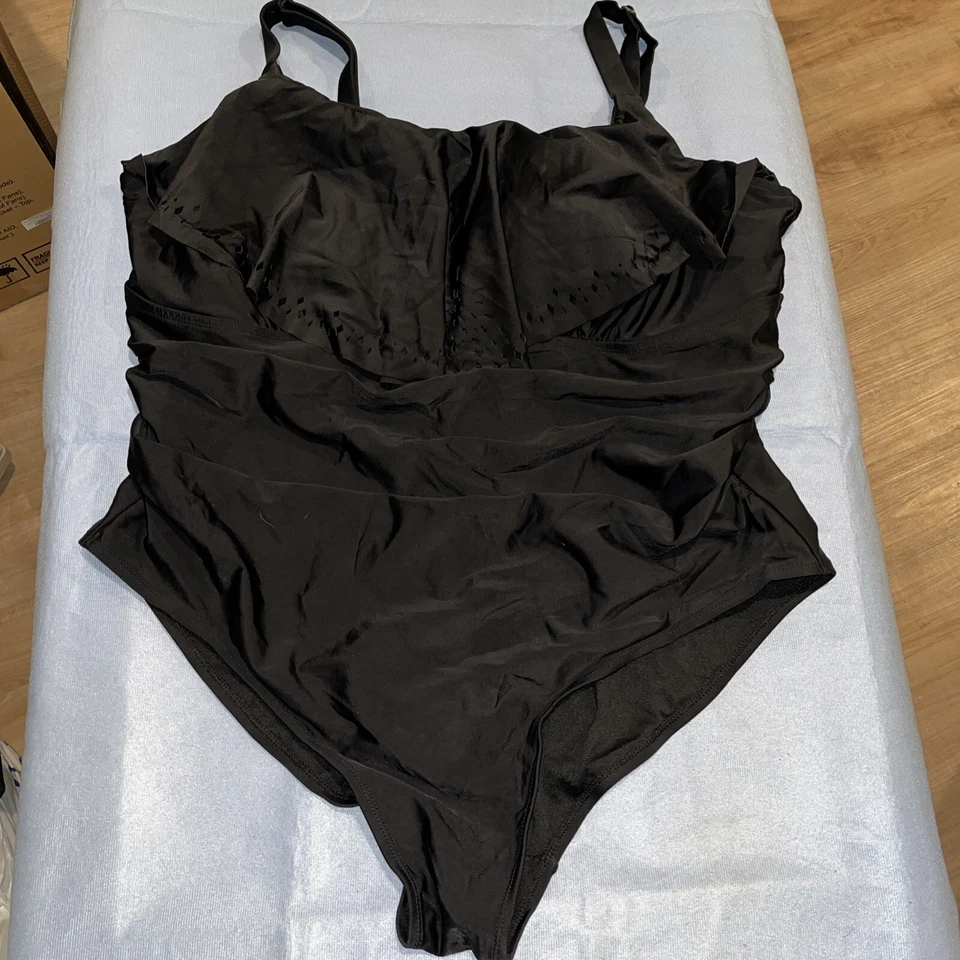 Traje de baño Ava Viv para mujer de una pieza negro forrado playa piscina talla grande 24 Foto 1 de 4