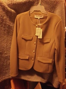 NEW Veronica Beard Kensington Knit Tailored Jacket in Latte Size L #SJ701 - Picture 1 of 3