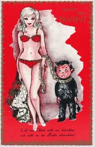 AK, Krampus, Lass mich dich nicht nur betrachten und nicht an der Kette (S1501) - Imagen 1 de 2