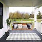 24'' x 35'', Grey/White Buffalo Plaid Outdoor Rug Doormat