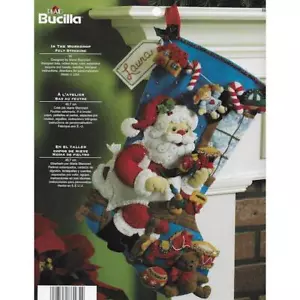 Bucilla 18" Felt Christmas Stocking Kit - In the Workshop 86165 - Picture 1 of 2