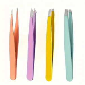 Colour Eyebrow Tweezers Women Pluck Professional, 4 in 1 Precision - Picture 1 of 9