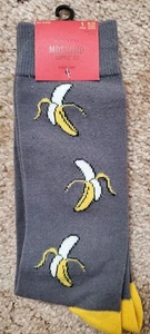 Mossimo Supply Co 2012 Banana Gray Yellow Crew Socks Mens Sz 8-12 New - Picture 1 of 4