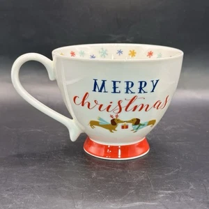 Cooksmart Merry Christmas Dachshund Mug England Fine China Coffee Ice Cream - Picture 1 of 5