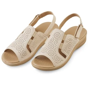 Lightweight Stretch Panel Cut-Outs Decorated Sandals - Picture 1 of 5