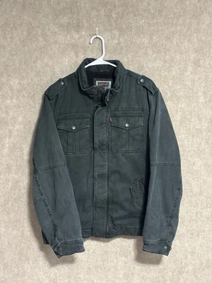 Chaqueta Levis Para Hombres L Sherpa Forrada Cremallera Completa A Presión Camionero Abrigo Militar Foto 1 de 4
