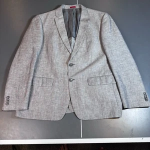 John Varvatos Blazer Mens 42L Grey striped Linen Cotton Blend Sport Coat USA - Picture 1 of 17