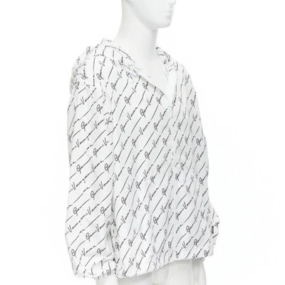 VERSACE Gianni Signature white black nylon hooded windbreaker jacket IT46 S - Image 1 of 4