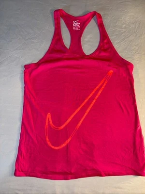 Camiseta sin mangas Nike Racer espalda rosa con naranja Nike símbolo talla grande Foto 1 de 4